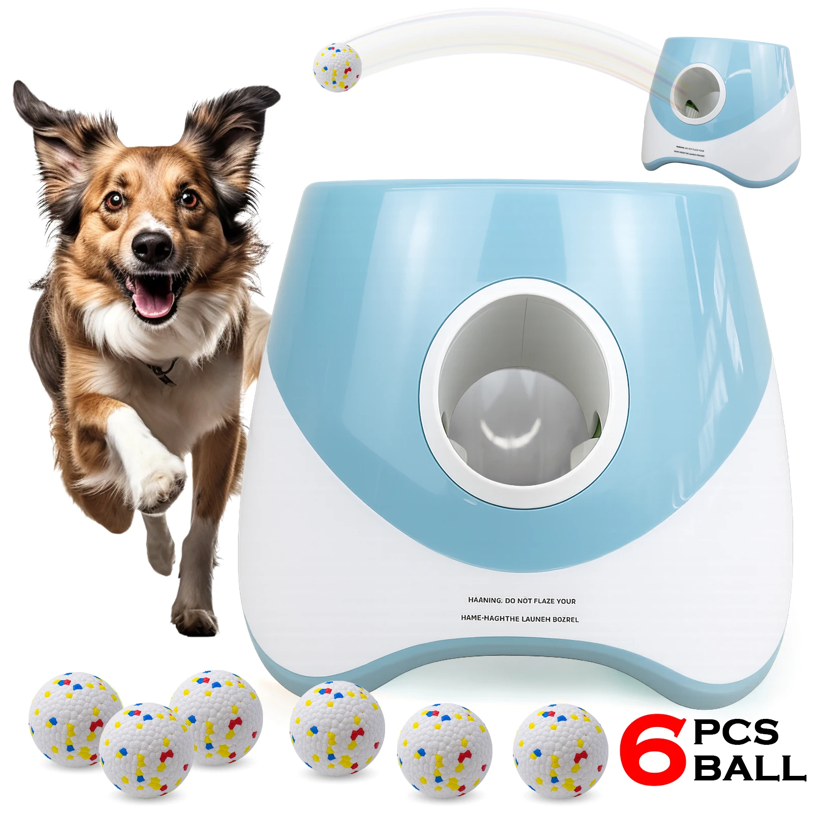 Interactive Squeaky Plush Dog Toy - Lanciatore di palline da tennis per